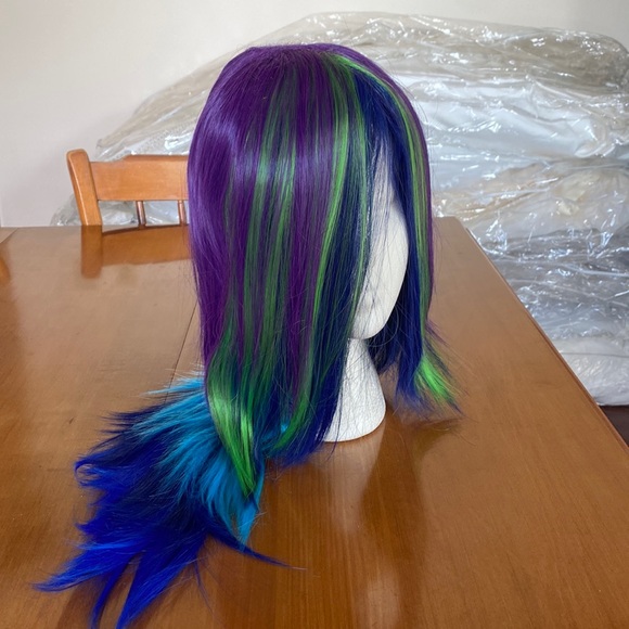 Mermaid multi color wig purple blue green Cosplay dancer costume - Picture 5 of 5